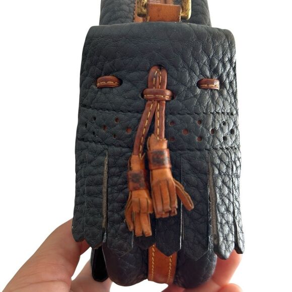 Dooney and Bourke Handbag Vintage Kilty Black Tan - Picture 3 of 8